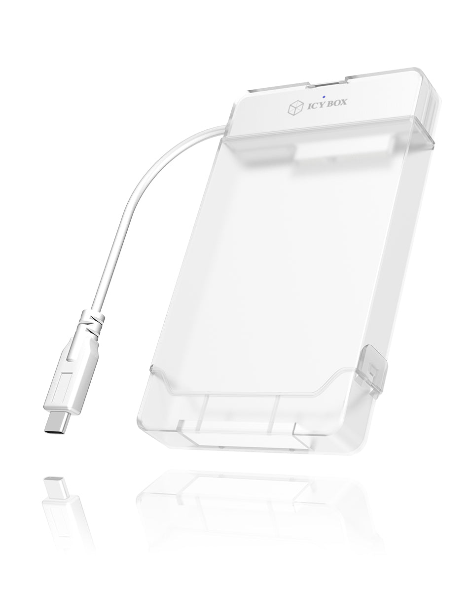 ICY BOX IB-AC703-C Boîtier disque dur/SSD Translucide, Blanc 2.5"