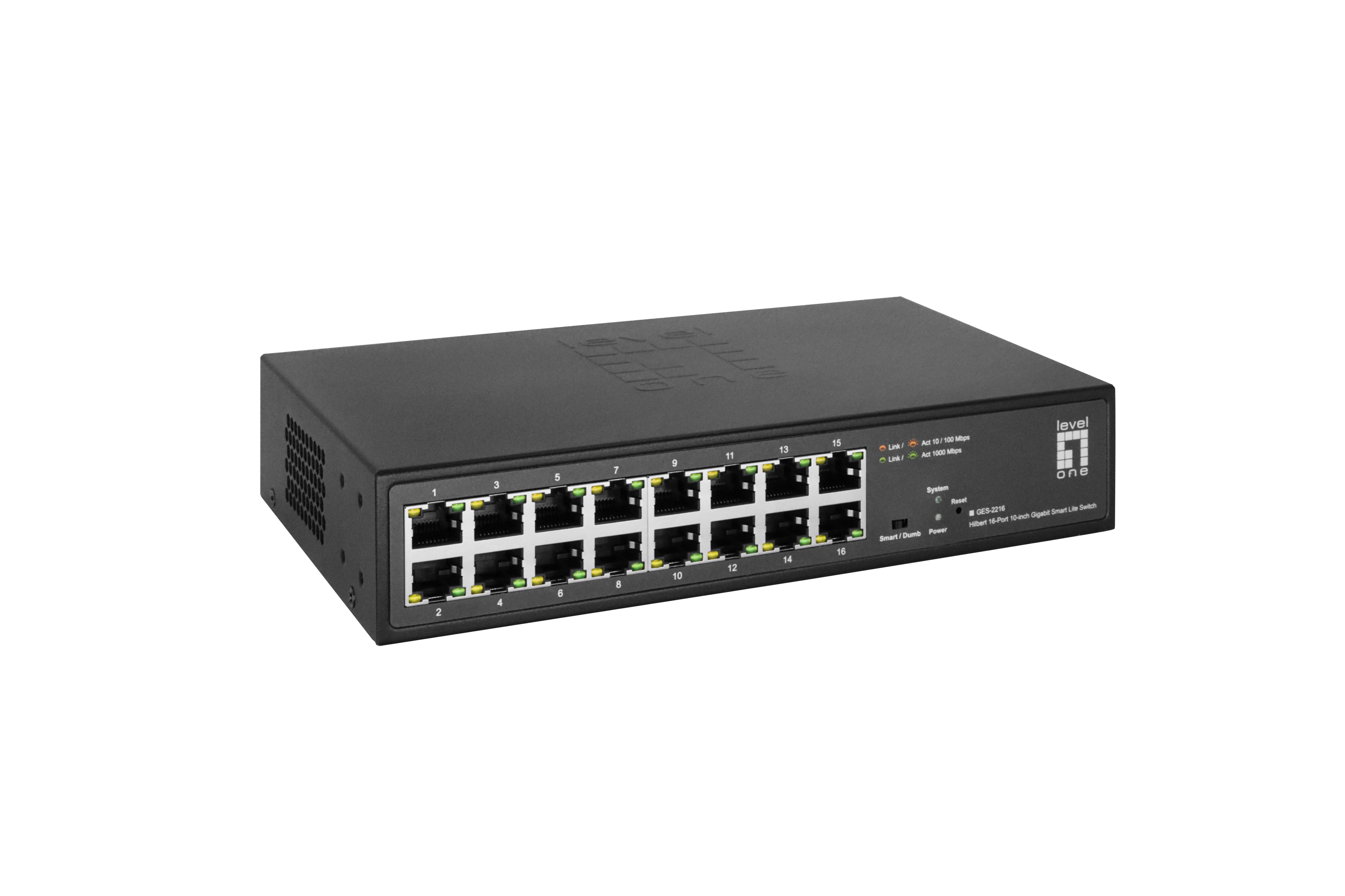 LevelOne GES-2216 commutateur réseau Géré L2 Gigabit Ethernet (10/100/1000) Noir