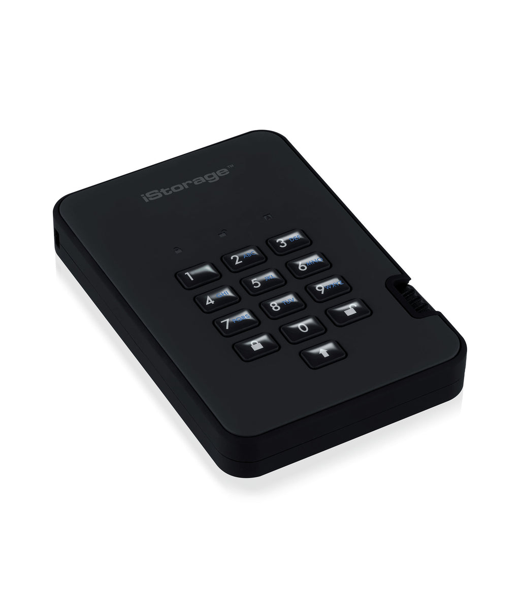 iStorage diskAshur2 256-bit 512GB USB 3.2 secure encrypted solid-state drive - Black IS-DA2-256-SSD-512-B - vue 4