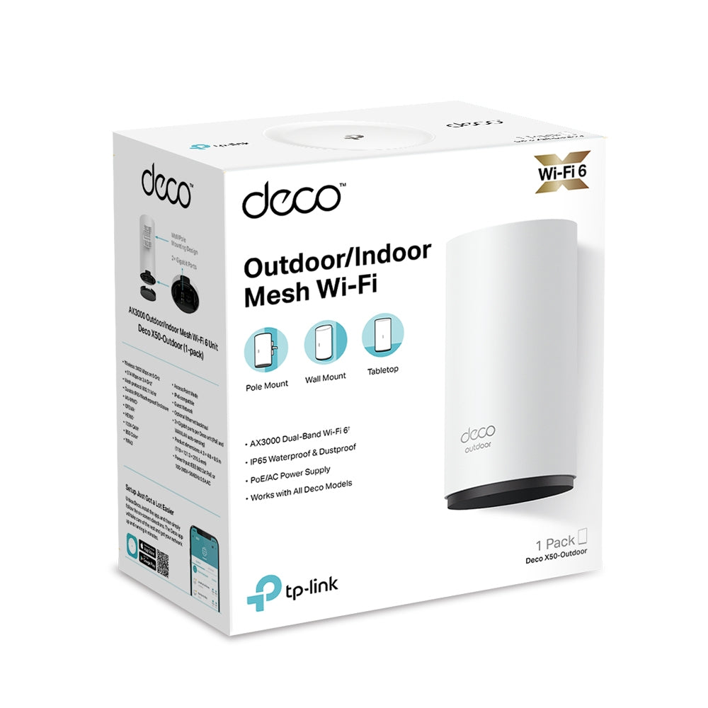 TP-Link Deco X50-Outdoor Système Mesh Wi-Fi 6 Bi-bande 2,4 GHz / 5 GHz, Blanc