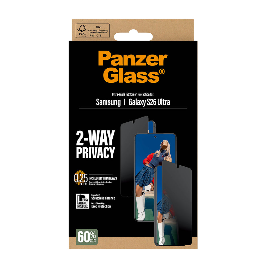 PanzerGlass ® 2-Way Privacy Screen Protector Samsung Galaxy S26 Ultra | Ultra-Wide Fit w. EasyAligner Protection d'écran transparent 1 pièce(s)