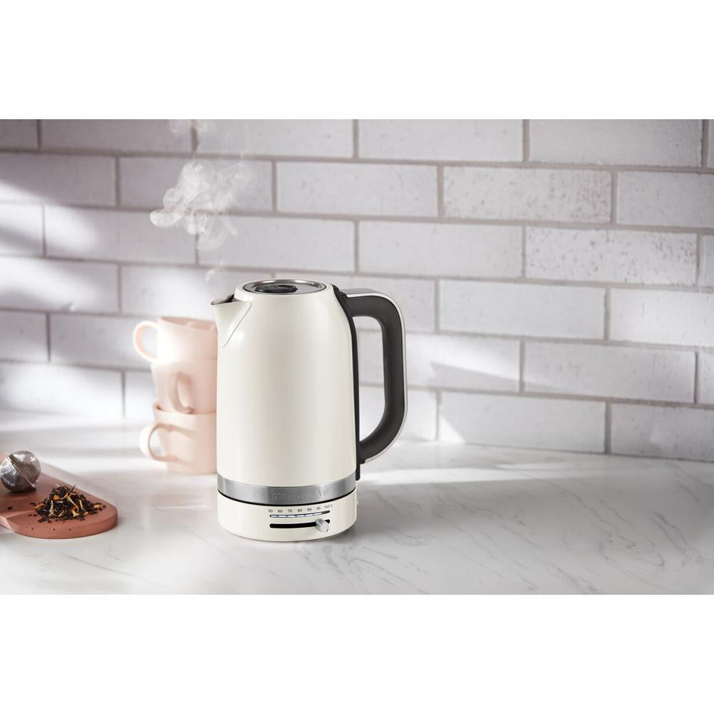 KitchenAid 5KEK1701EPL bouilloire 1,7 L 2400 W Noir, Acier inoxydable, Blanc