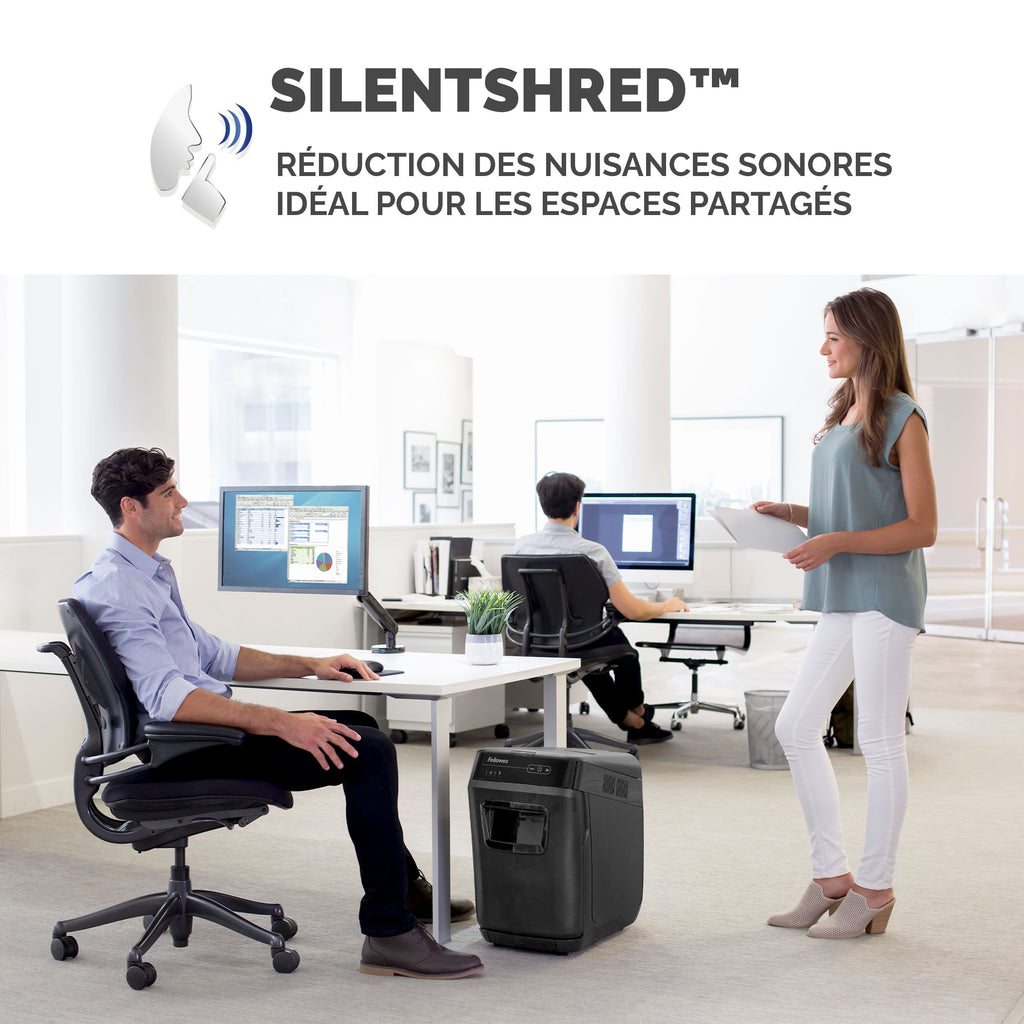 Fellowes AutoMax 200C Destructeur de Papier à Coupe Croisée, 23 cm, Noir