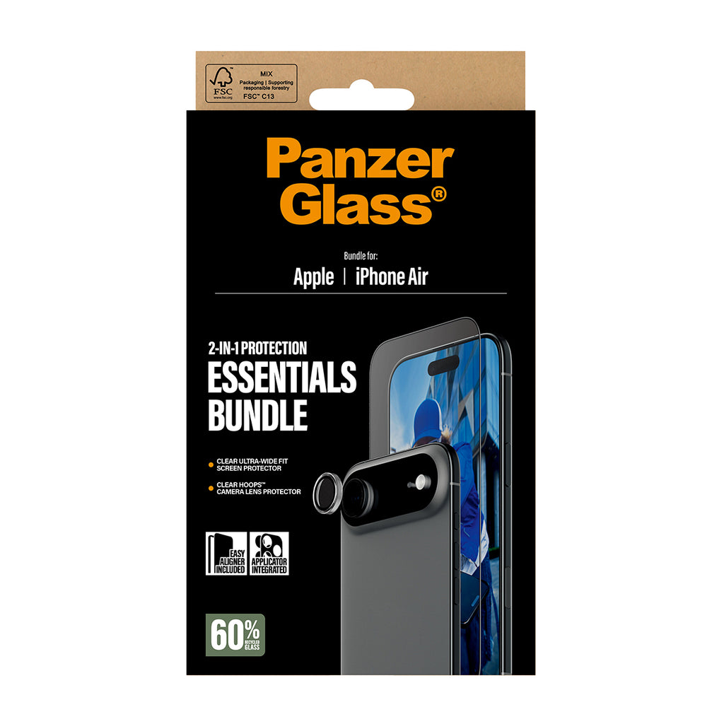PanzerGlass PanzerGlass ® 2-in-1 Essentials Bundle iPhone Air Protection d'écran transparent Apple 1 pièce(s)