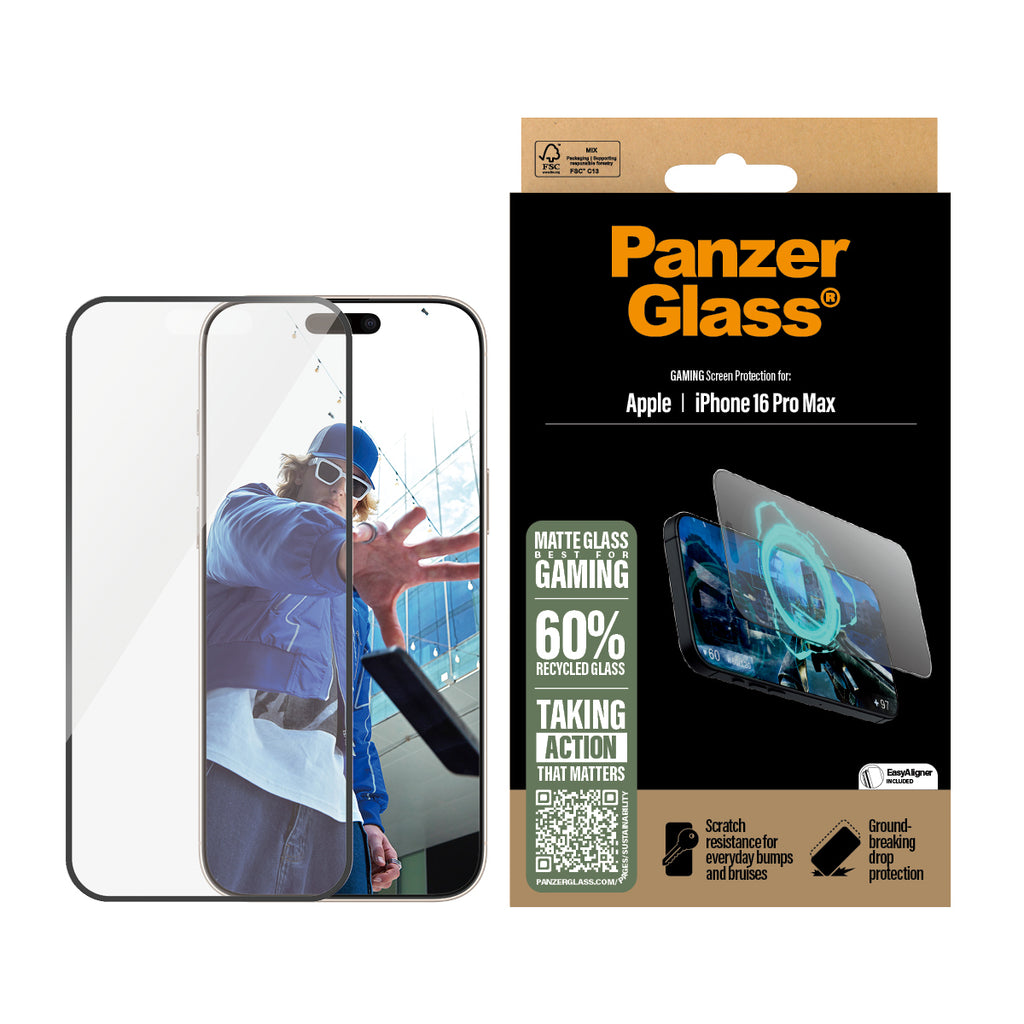 PanzerGlass ® Gaming Screen Protector iPhone 16 Pro Max | Ultra-Wide Fit Protection d'écran transparent Apple 1 pièce(s)