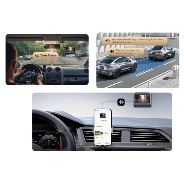 Ddpai Dash + Rear + Auxiliary Camera Z60 Pro 3-CH, 4K, Wi-Fi, GPS, 3inch LCD, Black