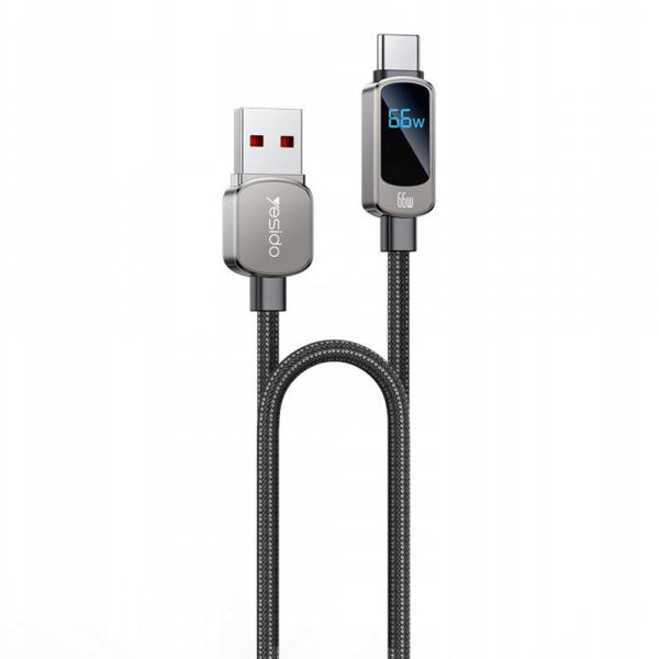 Yesido USB-A to USB-C Cable CA128C, 66W, 3A, 1.2m, Black