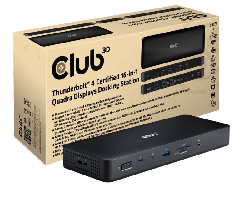 CLUB3D CSV-1583 station d'accueil Avec fil Thunderbolt 4 Noir