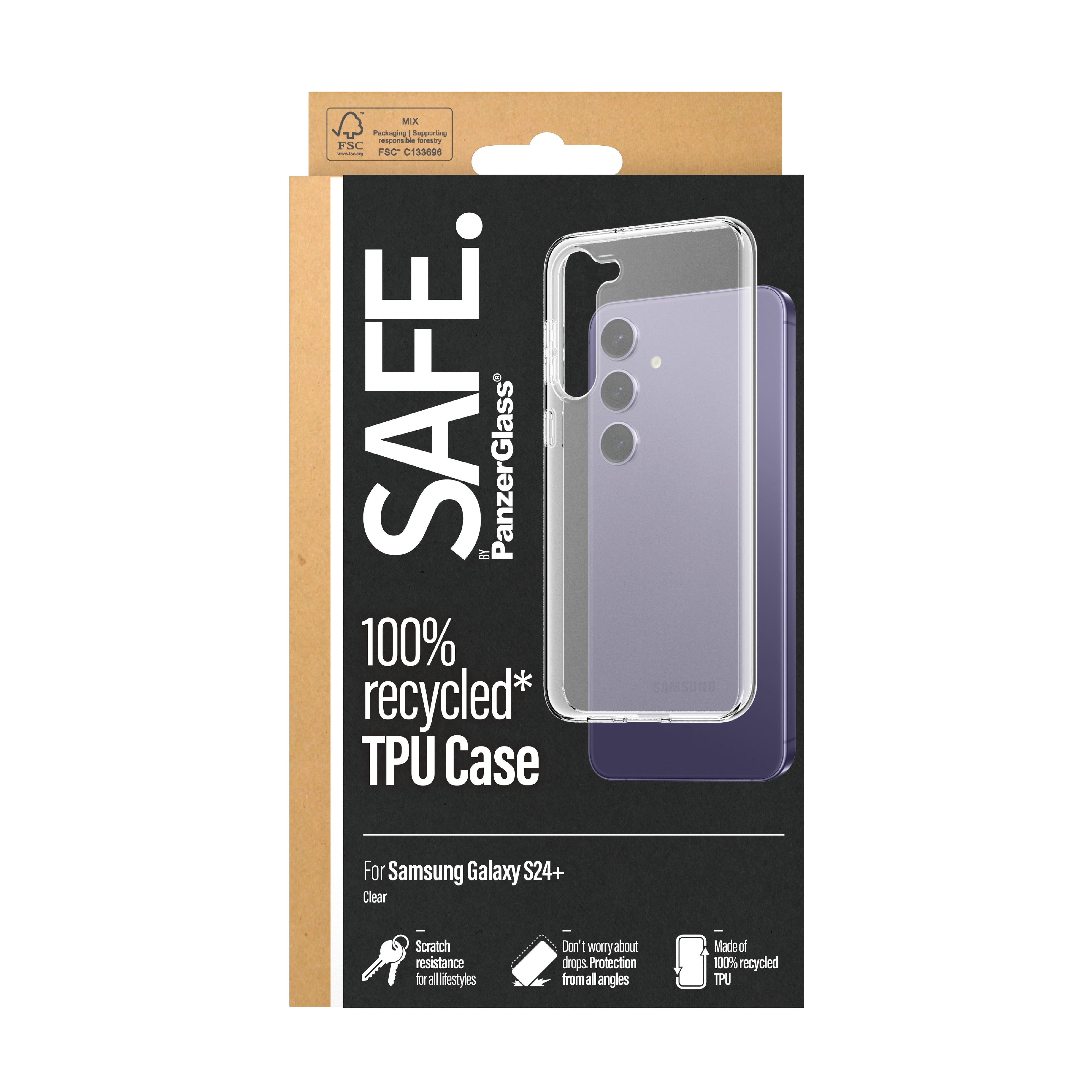 PanzerGlass PanzerGlass SAFE. by ® TPU Case Samsung Galaxy S24+ | Transparent coque de protection pour téléphones portables Housse