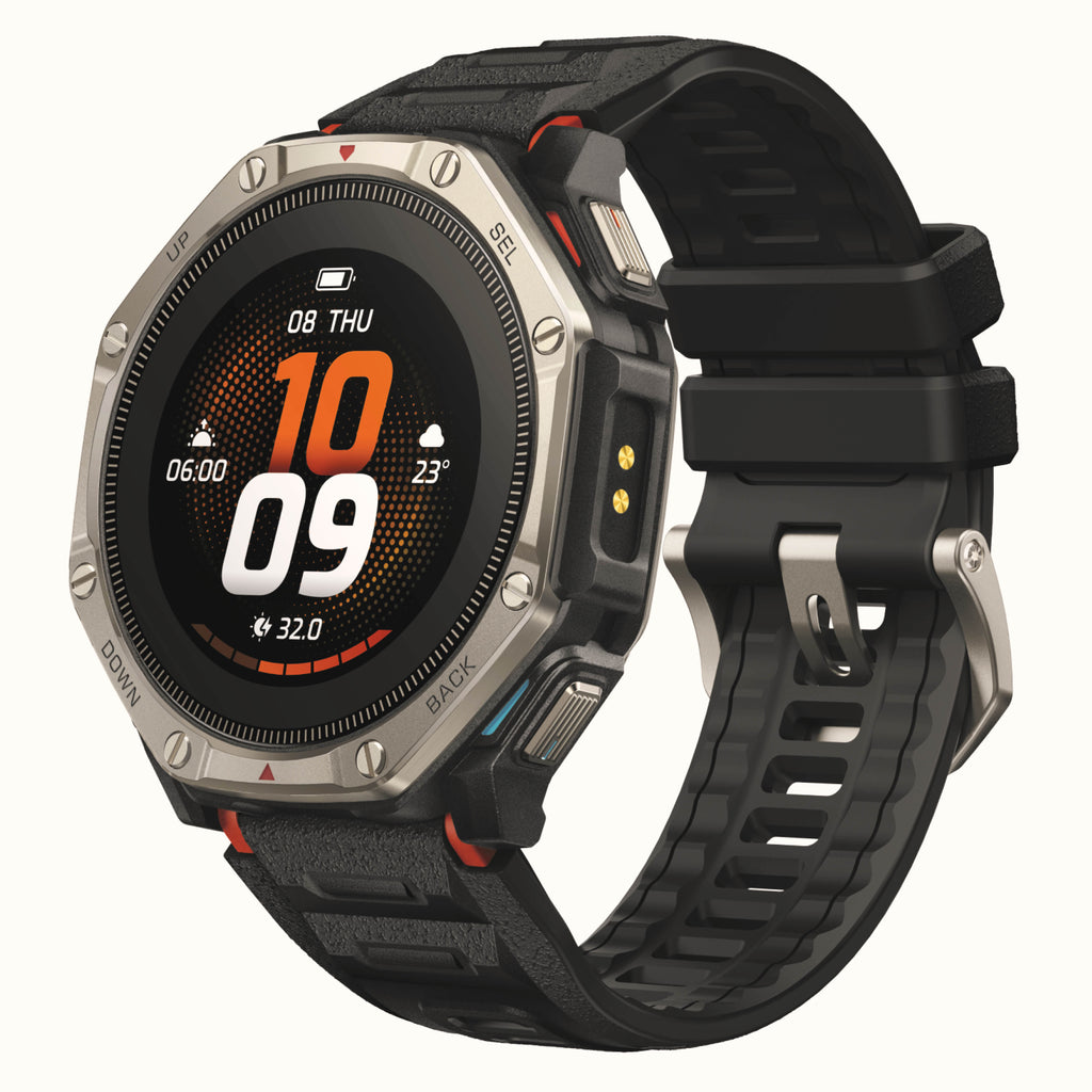 Amazfit T-Rex Dual Solar 3,35 cm (1.32") AMOLED 51 mm Numérique 466 x 466 pixels Écran tactile Noir, Argent Wifi GPS (sa