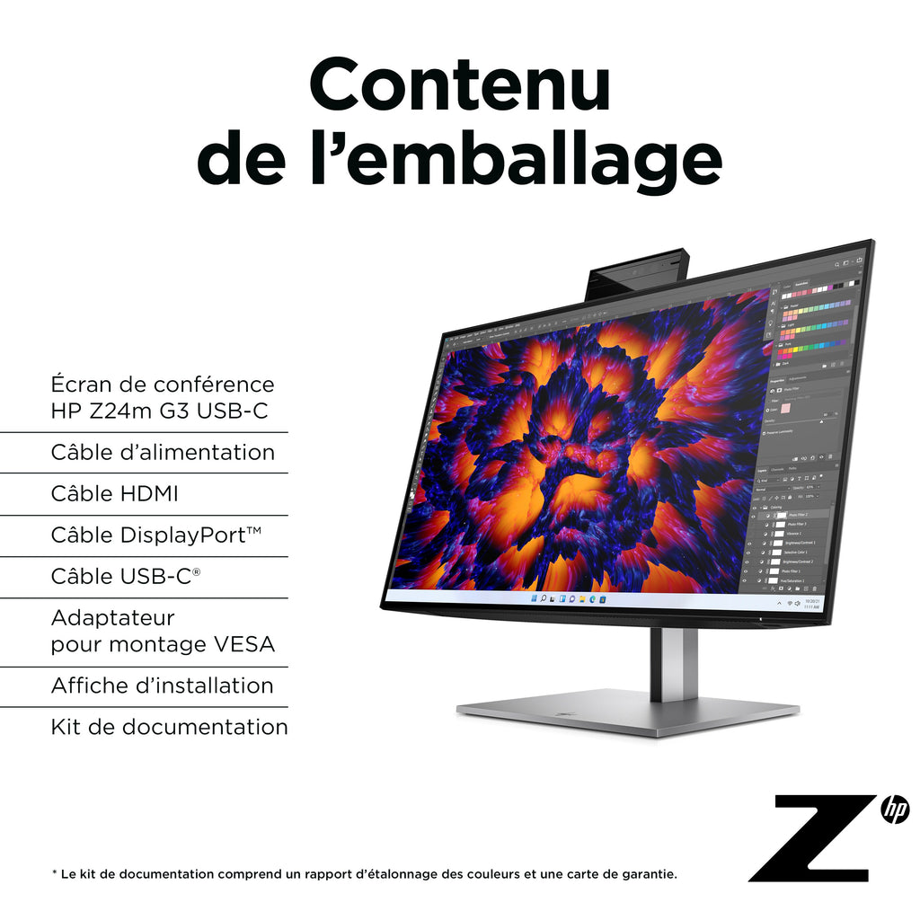 HP Z24m G3 Écran de Conférence QHD 23,8 pouces - vue 4