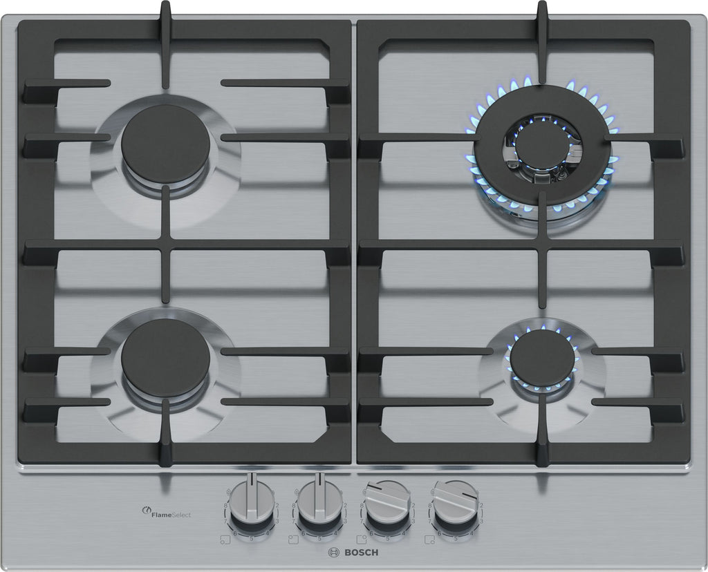 Bosch Bosch Serie 6 PCH6A5I90 plaque Acier inoxydable Intégré 60 cm Gaz 4 zone(s)