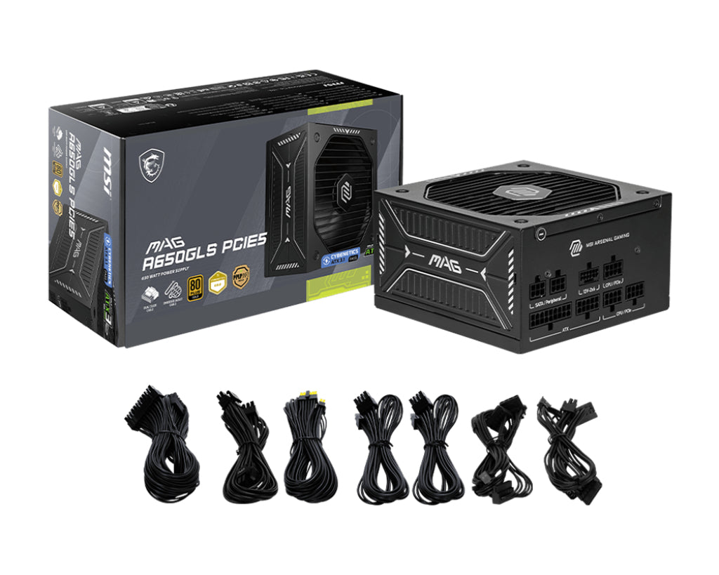 MSI MAG A650GLS PCIE5 unité d'alimentation d'énergie 650 W 24-pin ATX ATX Noir