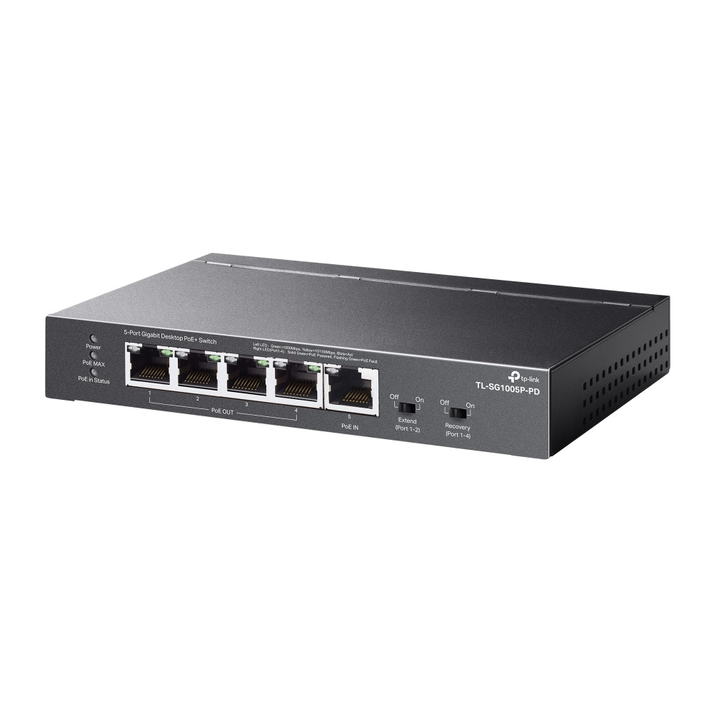 TP-Link TL-SG1005P-PD commutateur réseau Gigabit Ethernet (10/100/1000) Connexion Ethernet, supportant l'alimentation via ce port (PoE) Noir