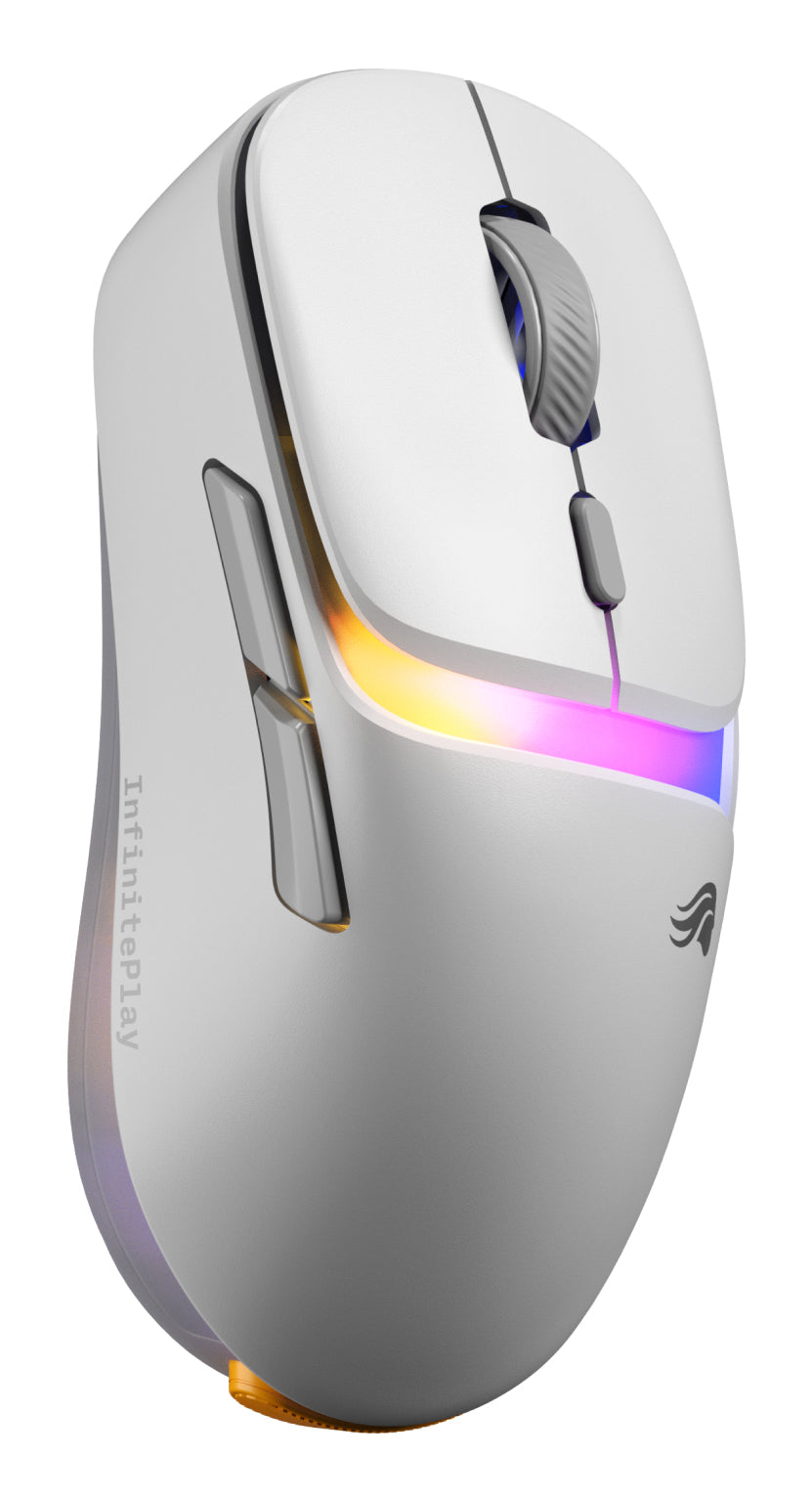 Glorious Gaming Glorious Gaming - Souris gaming sans fil Modèle D3 : Batterie échangeable InfinitePlay, Taux de rapport 8 kHz, Switch optiques 130M de clics, Ultralégère 69 g, Capteur optique 30k DPI, RGB - Blance