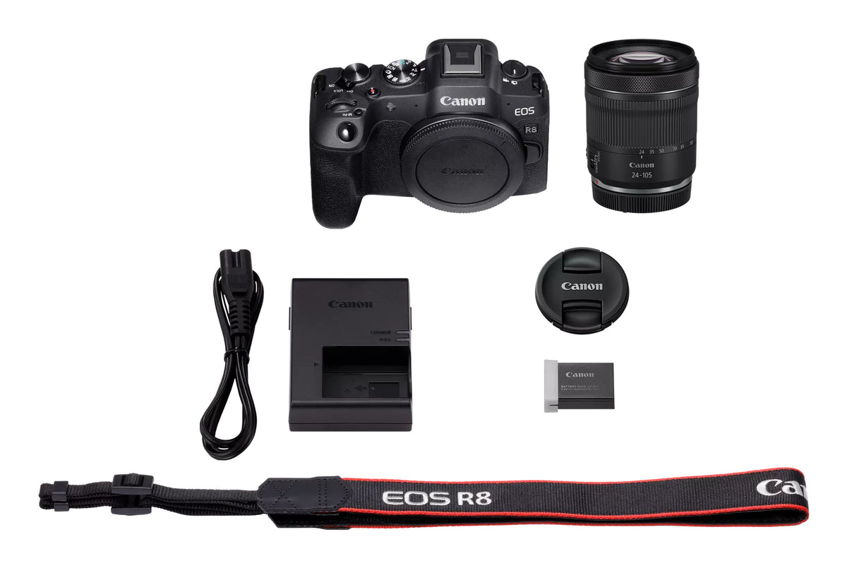 Canon EOS R8 avec Objectif RF 24-105mm F4-7.1 IS STM, Appareil Photo Hybride 24,2 MP CMOS, Noir