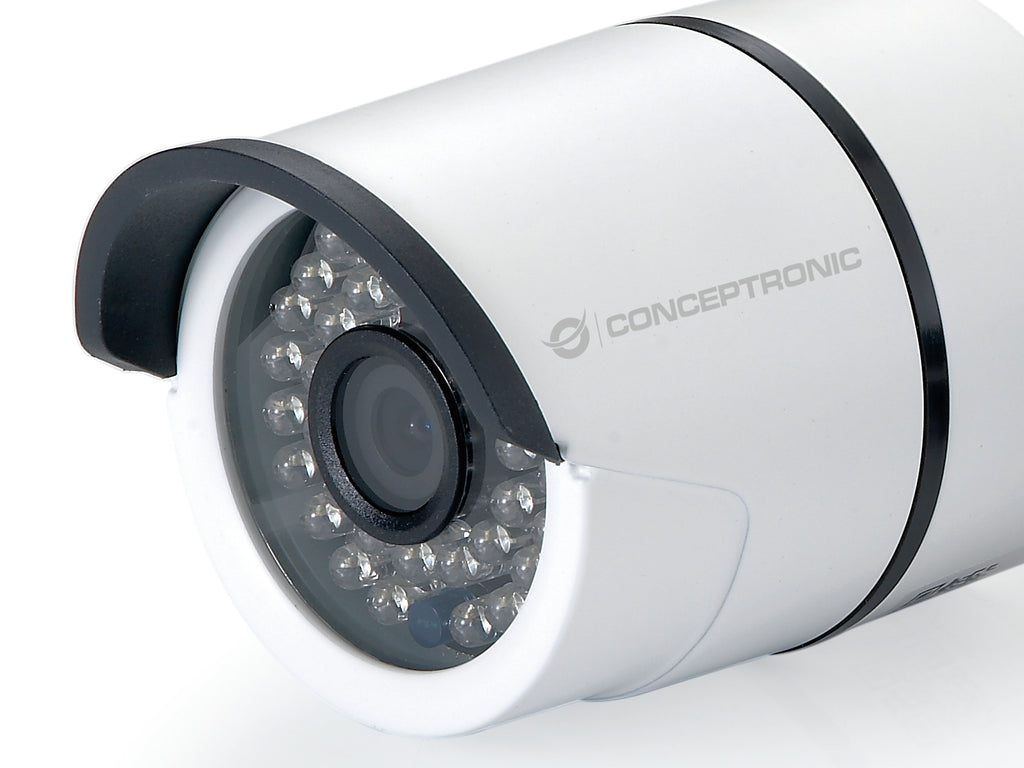 Conceptronic JARETH02W Caméra de Sécurité IP Extérieure, Résolution 1280 x 720 pixels, Format Balle, Blanc