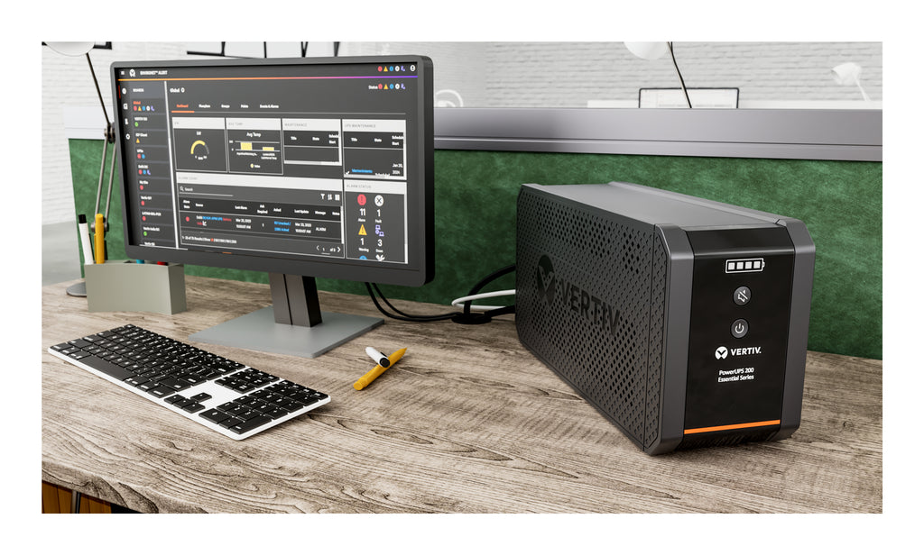 Vertiv PowerUPS 200 Essential PSA6E-1600IT-SCH, 1 600 VA/925 W, AVR, batteries remplaçables par l’utilisateur, batterie de secours, 5 prises Schuko, garantie deux ans
