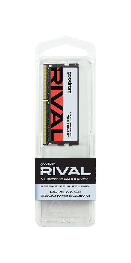 Goodram SODIMM DDR5 16GB 5600MHz CL40 SR RIVAL module de mémoire 16 Go 1 x 16 Go 5600 MT/s 262-pin SO-DIMM