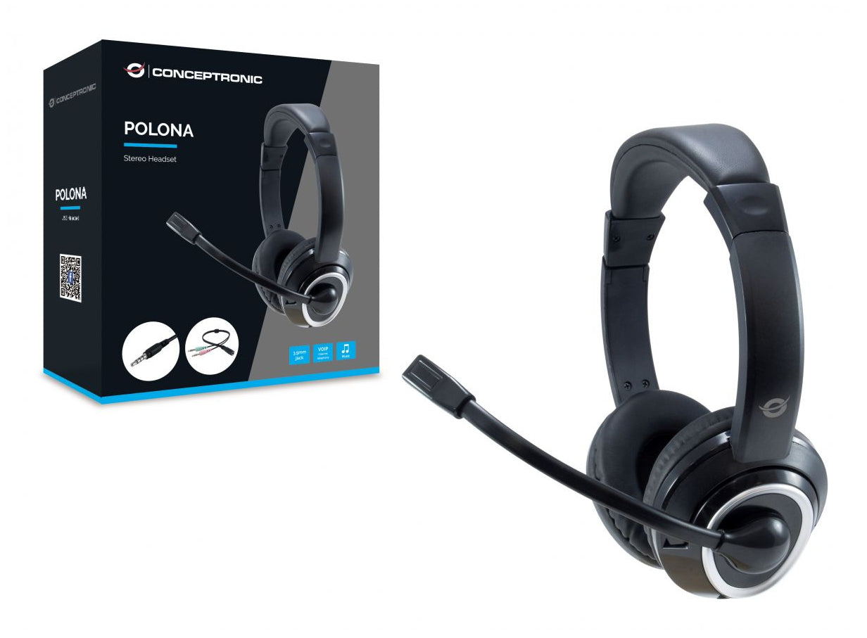 Conceptronic POLONA02BA casque Avec fil Arceau Gaming Noir
