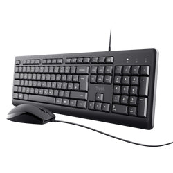 Trust TKM-250 Ensemble Clavier et Souris USB, Disposition QWERTY Nordique, Noir