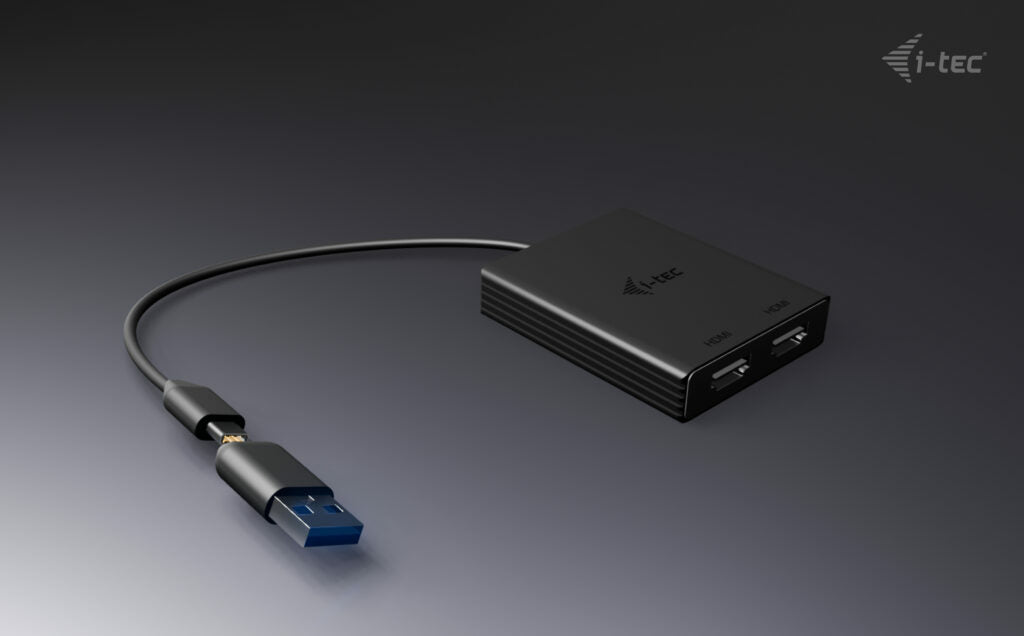 i-tec Adaptateur Vidéo Dual DisplayPort USB-A/USB-C 4K 60Hz