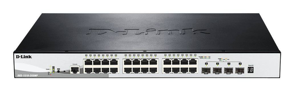 D-Link DGS-1510-28XMP Géré L2/L3 Gigabit Ethernet (10/100/1000) Connexion Ethernet, supportant l'alimentation via ce por