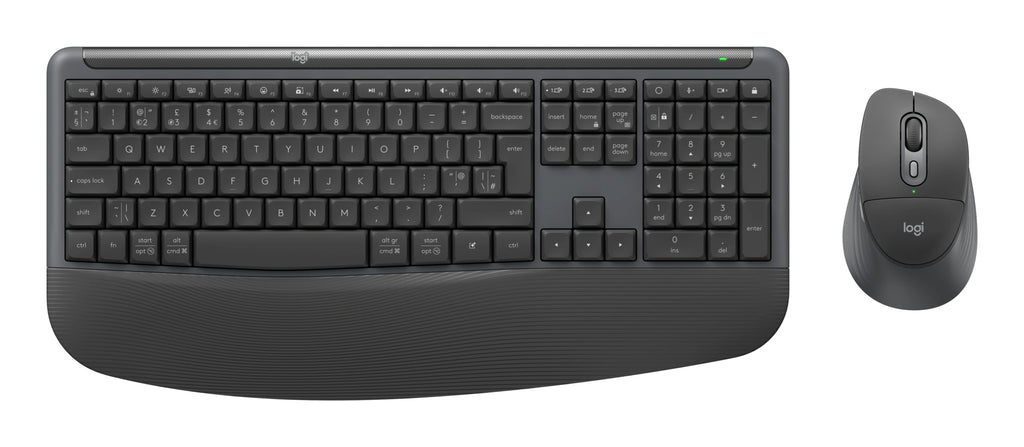 Logitech Signature Comfort Plus Combo MK880, Ensemble Clavier et Souris Sans Fil, Disposition Nordique, Graphite