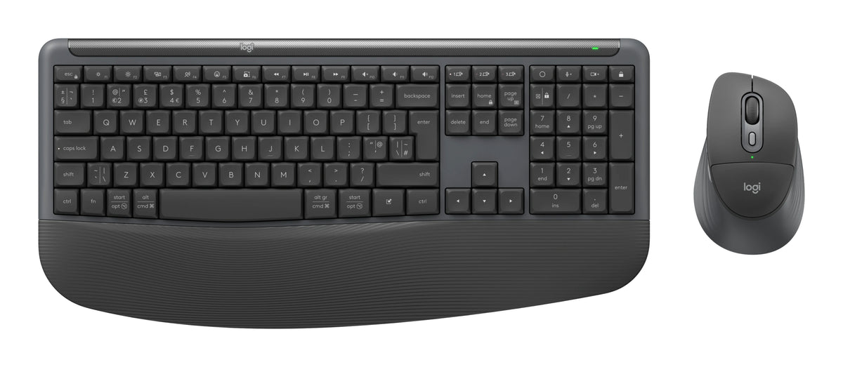 Logitech Signature Comfort Plus Combo MK880, Ensemble Clavier et Souris Sans Fil, Disposition Nordique, Graphite