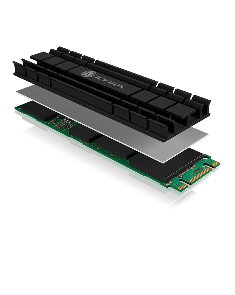 ICY BOX IB-M2HS-701 M.2 NVMe SSD Dissipateur thermique/Radiateur Noir 1 pièce(s) - vue 8