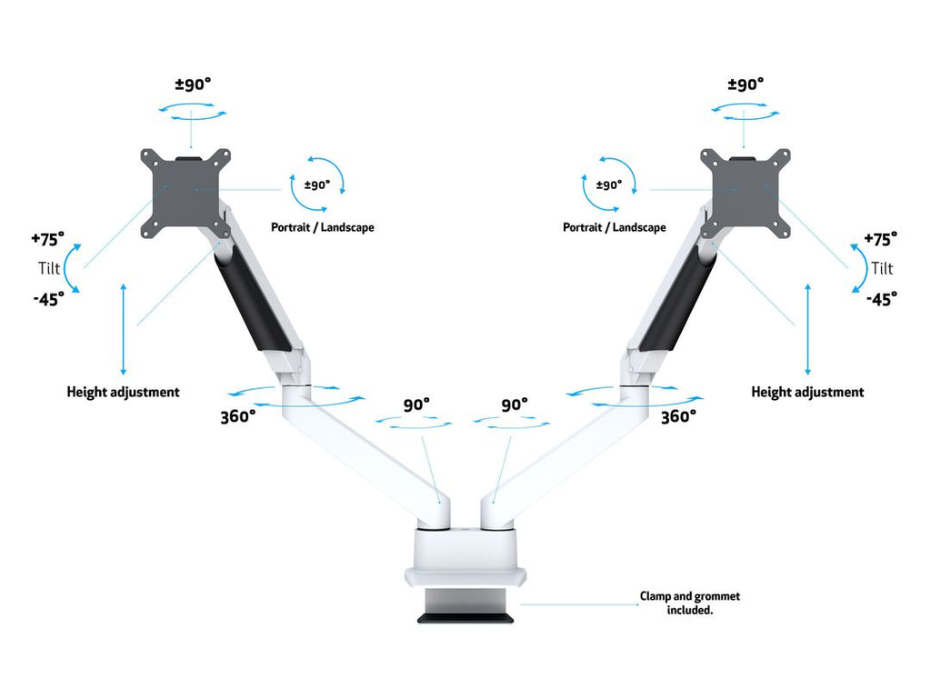 Multibrackets 3989 support d'écran plat pour bureau 81,3 cm (32") Blanc - vue 8