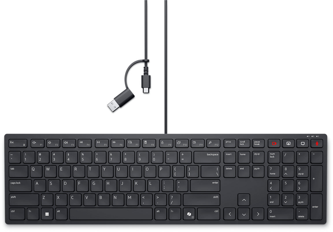 Dell Clavier Filaire de Collaboration Pro KB525C, Nordique (QWERTY)