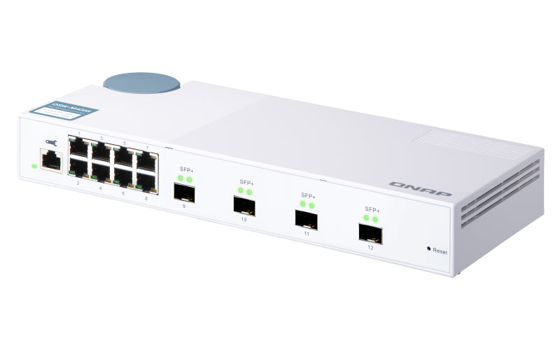 QNAP QSW-M408S Commutateur Réseau Géré L2 Gigabit Ethernet, 4 ports SFP+ 10GbE et 8 ports Gigabit, Blanc
