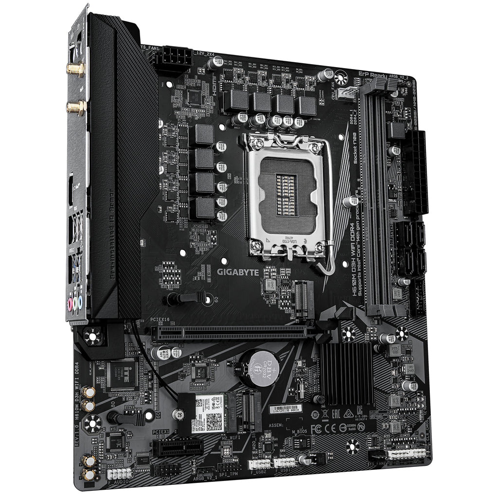 GIGABYTE H610M D3H WIFI DDR4 Carte Mère – Compatible avec processeurs Intel Core 14e génération, VRM 6+1+1 phases, jusqu