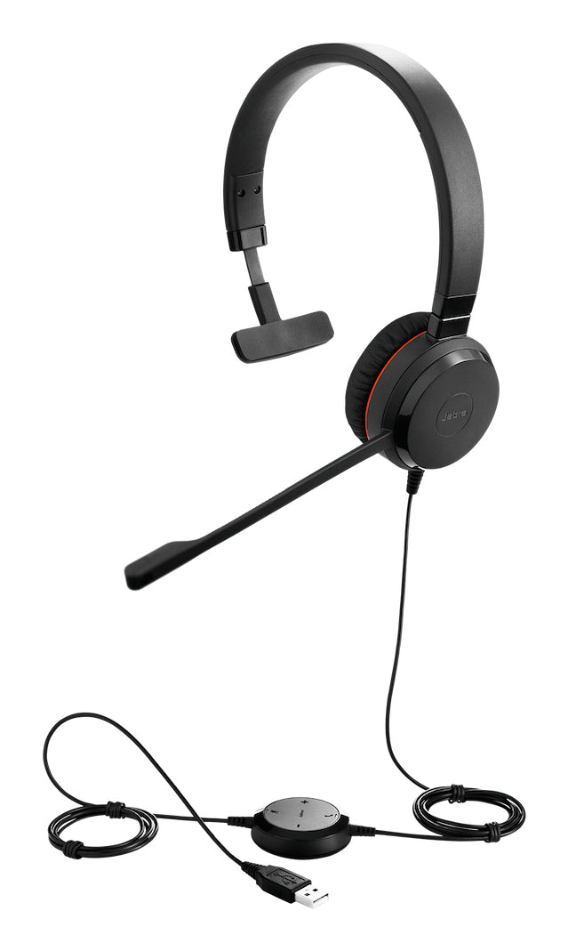 Jabra Evolve 30 II Casque Filaire USB Type-C / USB Type-A pour Bureau et Centre d'appels, Noir