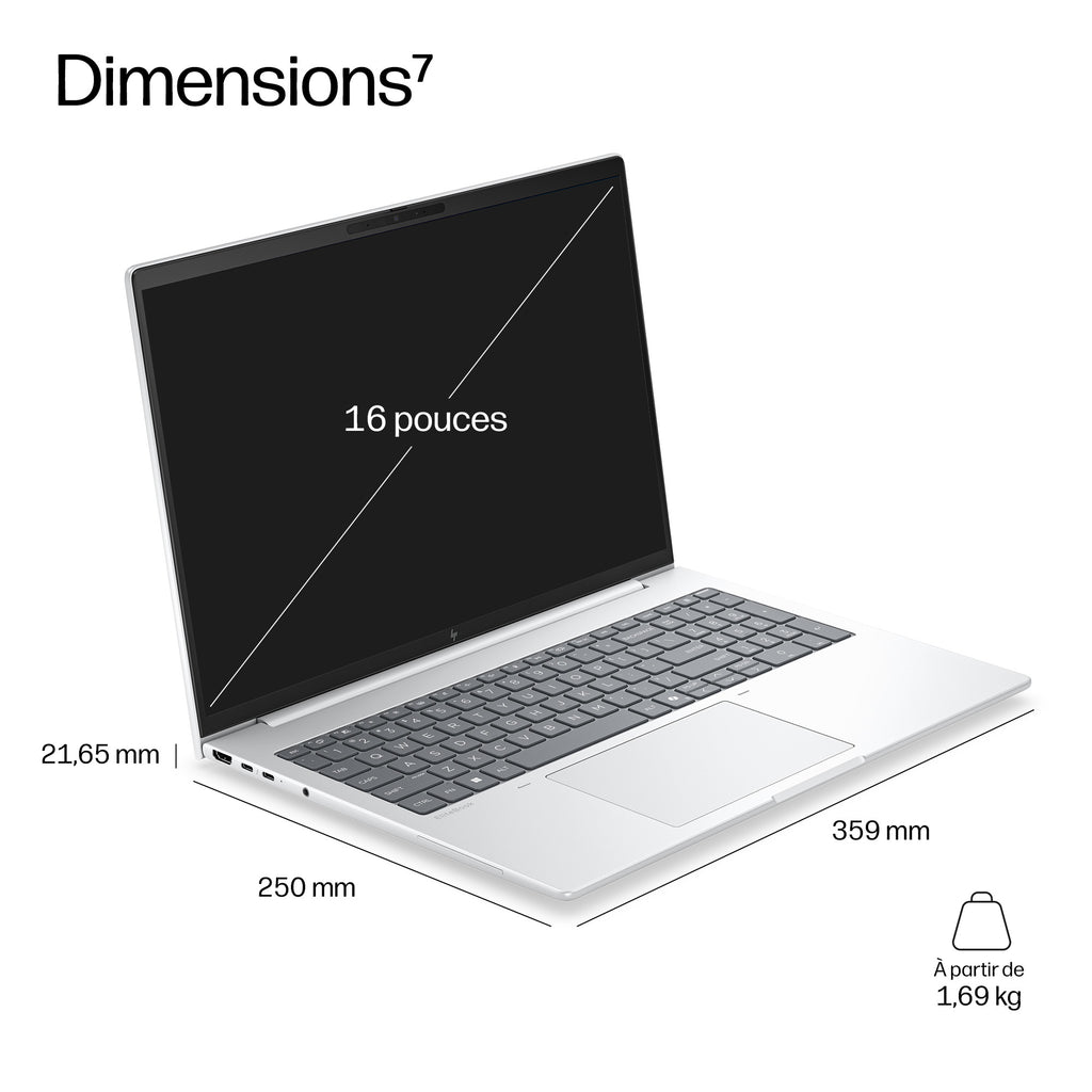 HP EliteBook 8 G2i 16 Next Gen AI PC Copilot+ PC Intel Core Ultra 5 325 Ordinateur portable 40,6 cm (16") WUXGA 16 Go LP