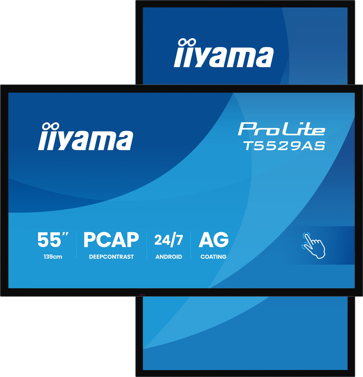 iiyama T5529AS-B1AG Écran d'affichage dynamique En forme de kiosk 138,7 cm (54.6") LED Wifi 450 cd/m² 4K Ultra HD Noir Écran tactile Intégré dans le processeur Android 24/7