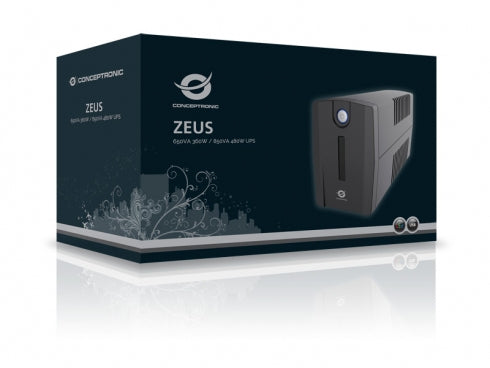 Conceptronic ZEUS02E Onduleur Line-Interactive 0,85 kVA 480W 4 Prises CA