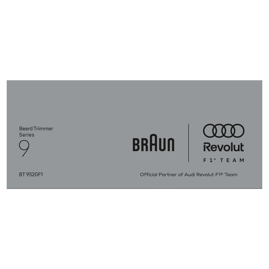 Braun BeardTrimmer 9 BT9520 F1 Batterie Mouillé & sec Noir, Gris