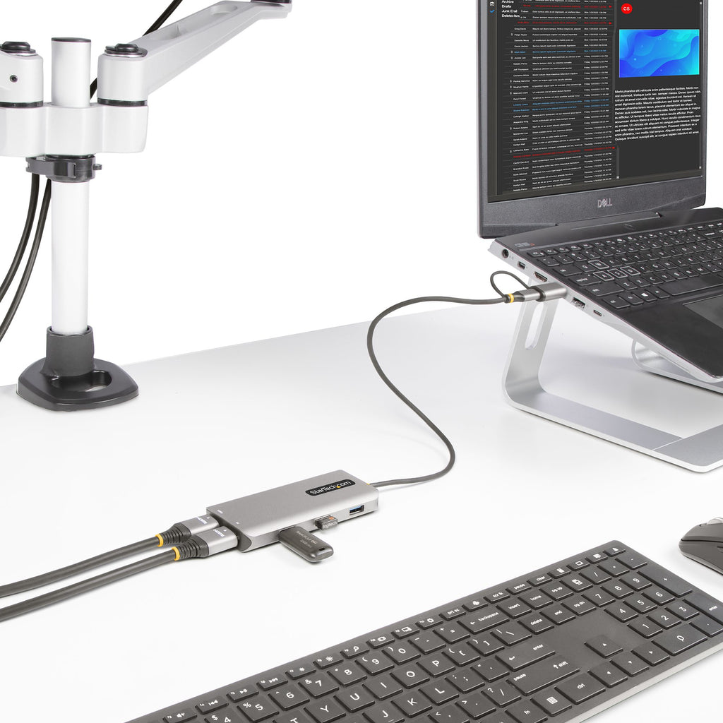 StarTech.com Adaptateur Multiport USB-C et USB-A, Double HDMI 4K30Hz/1080p60Hz, 3x USB-A 5Gbps, Station d'Accueil de Voy