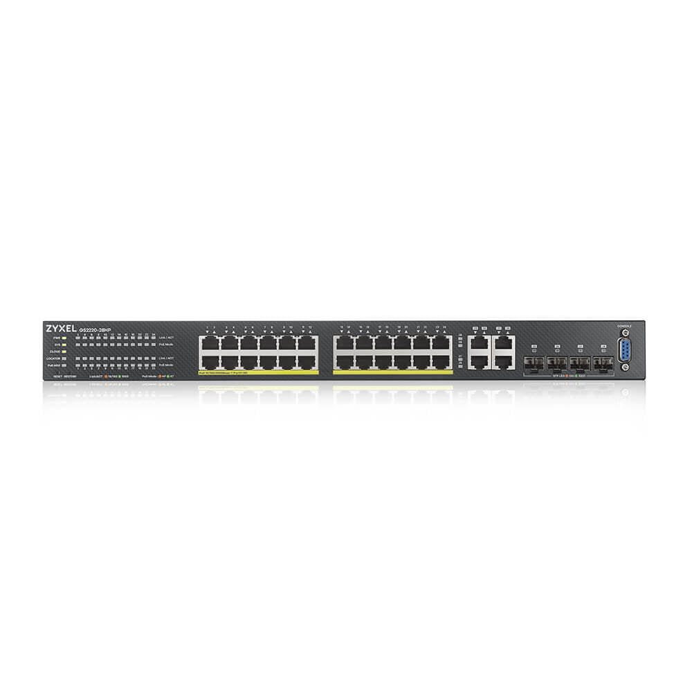 Zyxel GS2220-28HP-EU0101F Commutateur Réseau Géré L2 Gigabit Ethernet PoE Noir