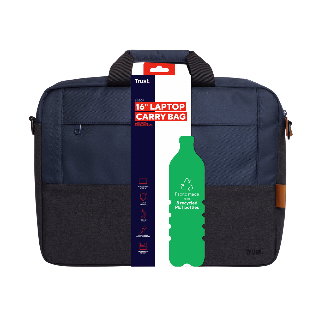 Trust Lisboa Mallette pour Ordinateur Portable 40,6 cm (16") Bleu