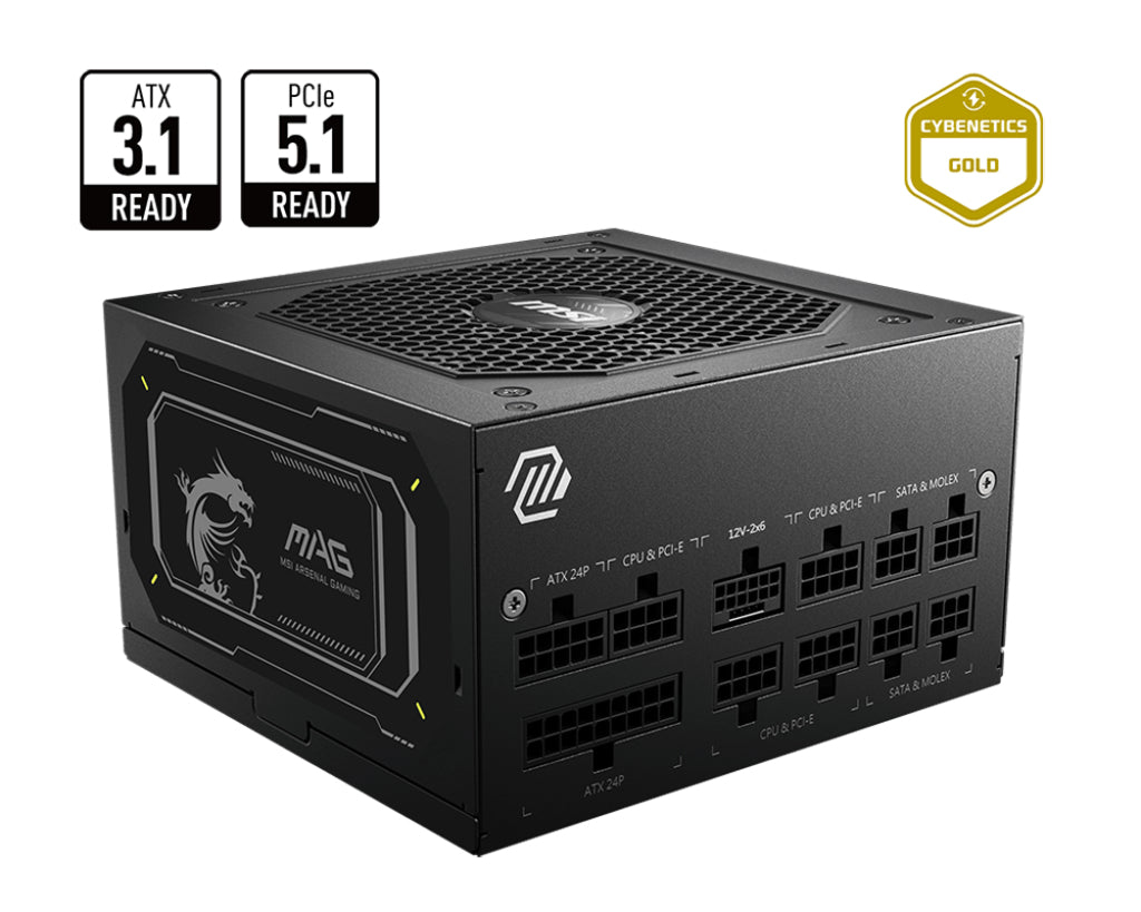 MSI MAG A750GL PCIE5 II unité d'alimentation d'énergie 750 W 20+4 pin ATX ATX Noir