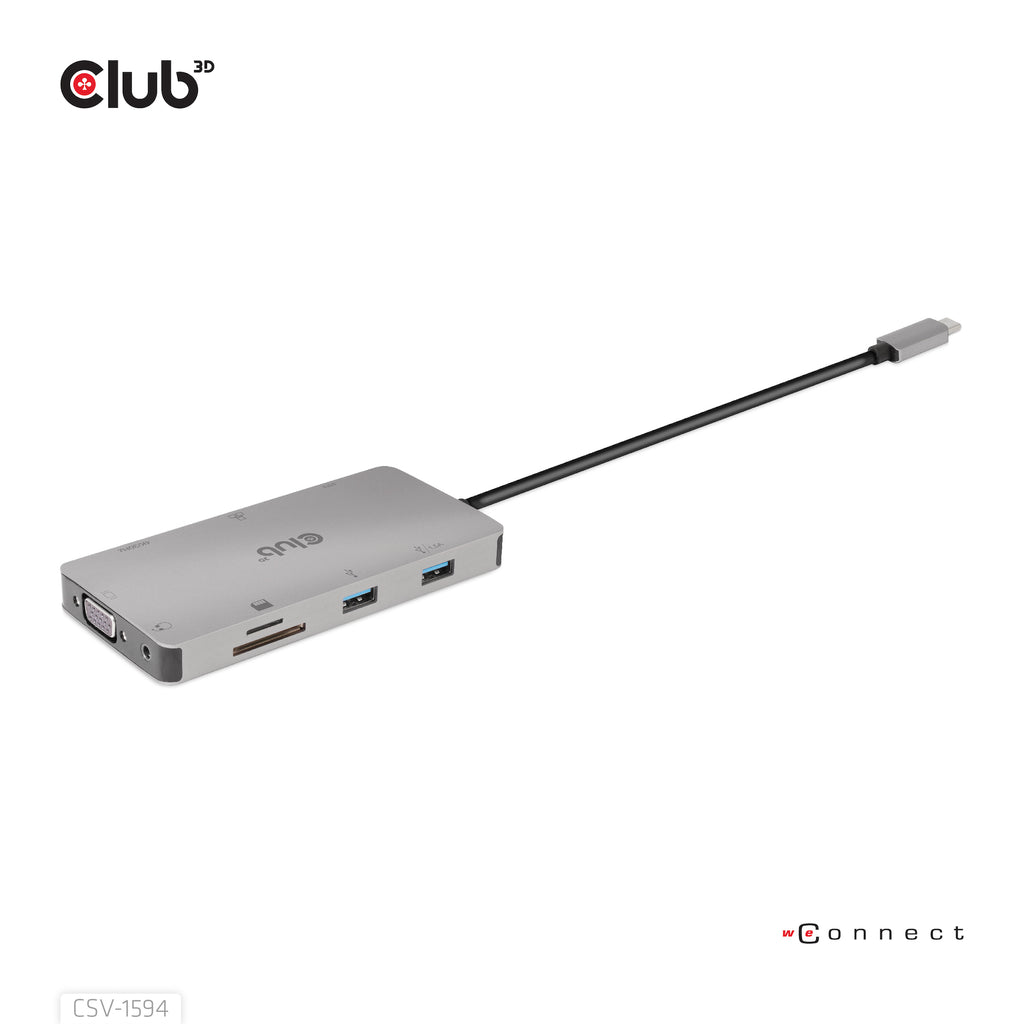 CLUB3D CSV-1594 Station d'accueil USB 3.2 Gen 1 Type-C, Noir et Gris