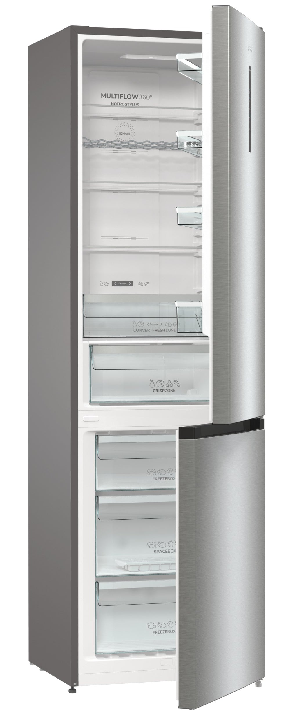 Gorenje NRK6202AXL4 Pose libre 331 L Gris, Métallique, Blanc