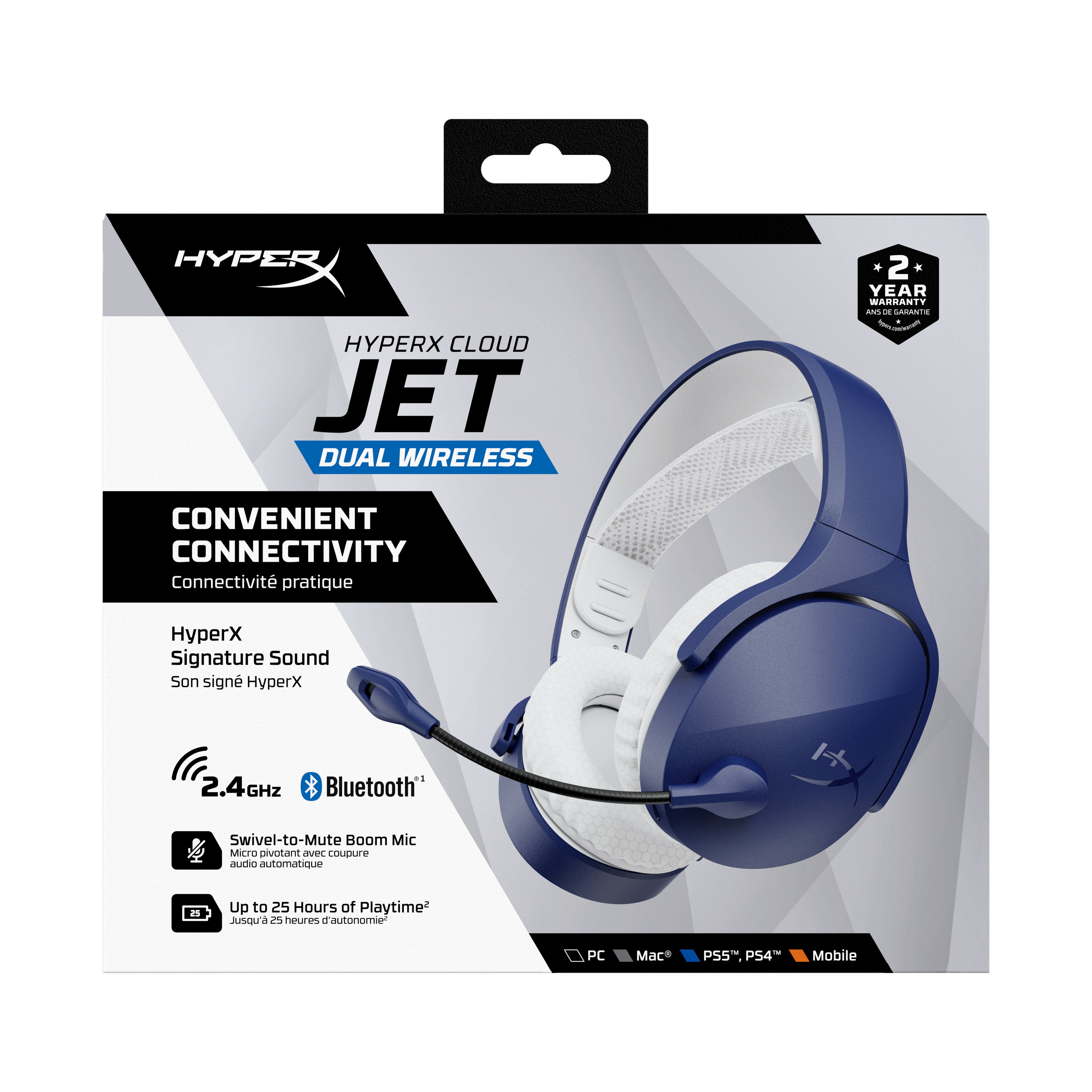 HyperX Cloud Jet – Casque de jeu sans fil (bleu clair)