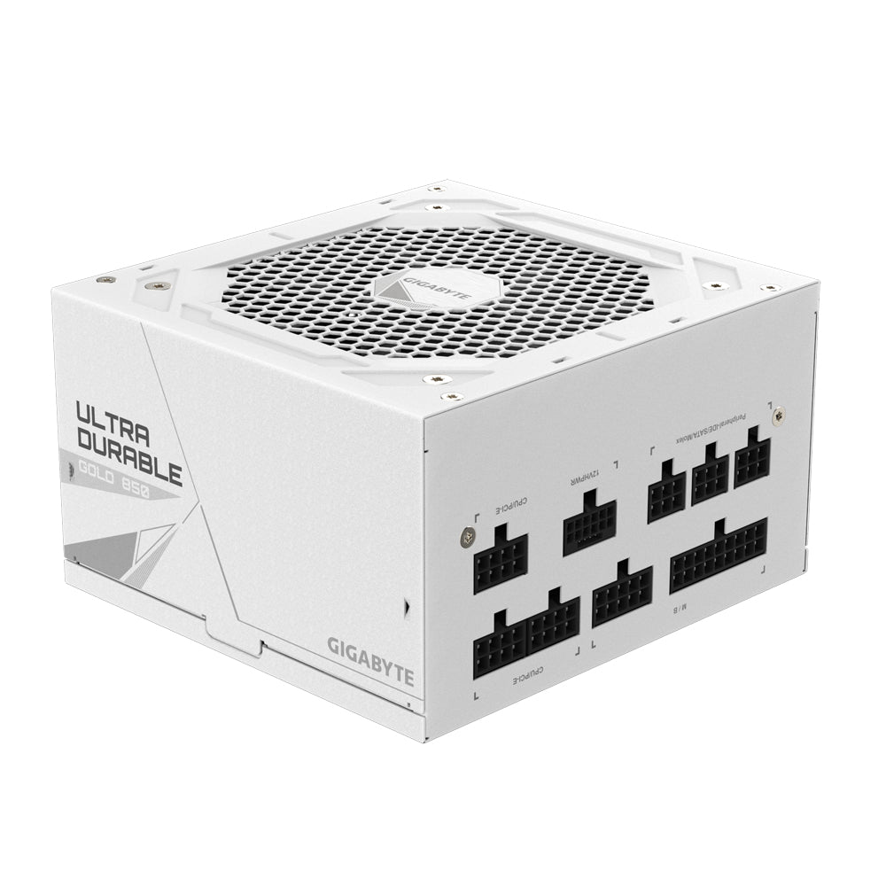 GIGABYTE UD850GM PG5W Bloc d'Alimentation - PCIe 5.0, 80 PLUS Gold, Design entièrement modulaire, Ventilateur 120 mm, Compatible ATX 3.0, Prise EU