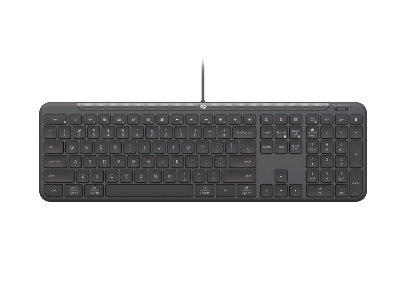 Logitech Signature Slim Wired K620 For Business teclado Universal USB QWERTY Nórdico Grafito