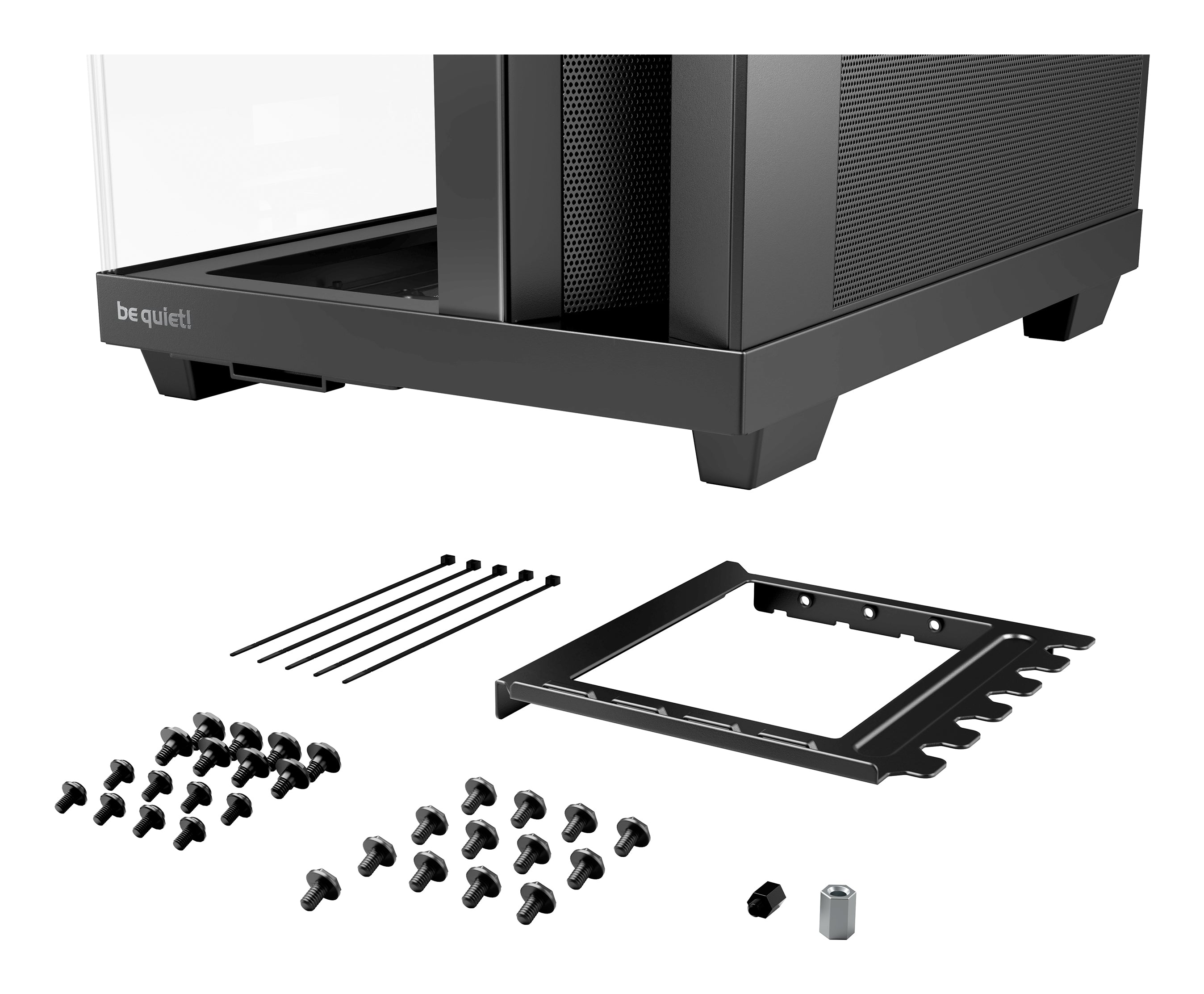 be quiet! Light Base 500 Noir | Boîtier PC vitré, Mini ITX / Micro ATX / ATX, 4 ventilateurs Pure Wings 3 120 mm