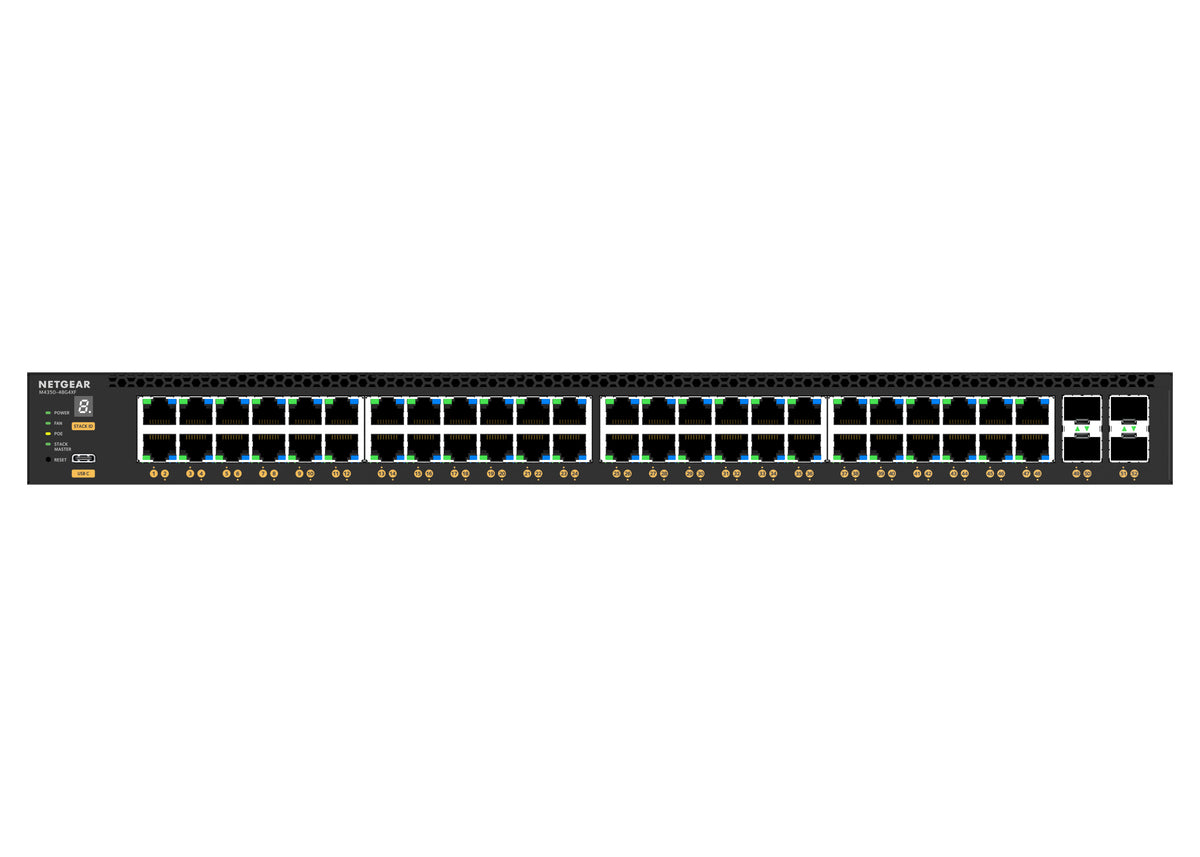 NETGEAR GSM4352 Géré L3 Gigabit Ethernet (10/100/1000) Connexion Ethernet, supportant l'alimentation via ce port (PoE) 1U Noir - vue 4